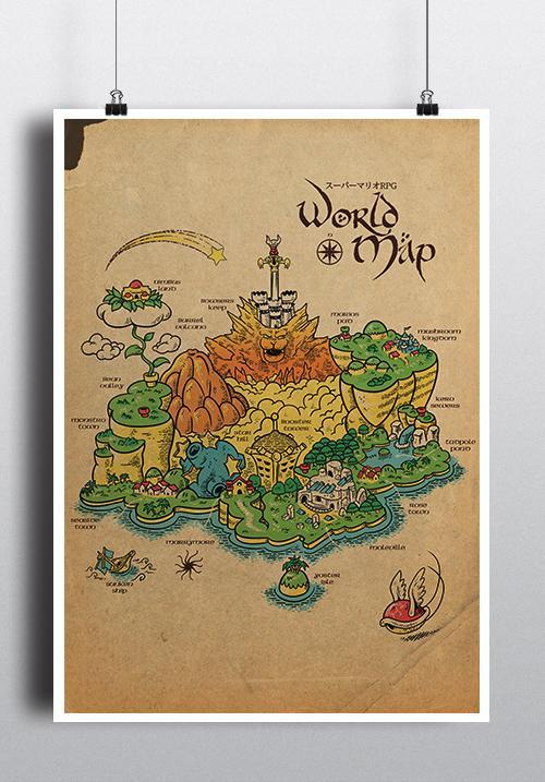 Super Mario World Map Poster