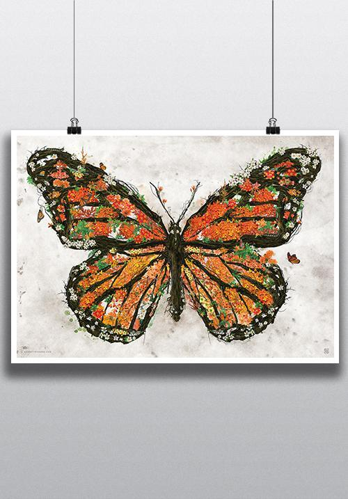 Butterfly left Art Print, Summer Collection Art Print