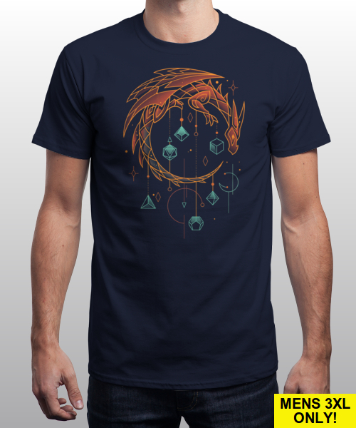 Qwertee Draconic Dice Keeper T Shirt Limited Edition Cheap