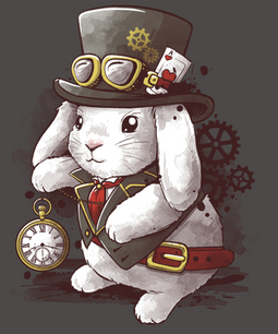 Steampunk white rabbit