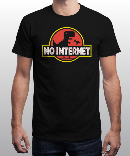 Qwertee, No internet T-Shirt