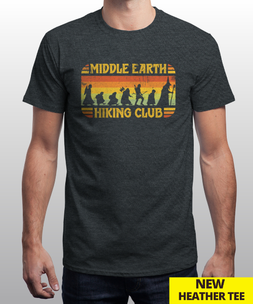 Qwertee Middle Earth Hiking Club T Shirt Limited Edition Cheap