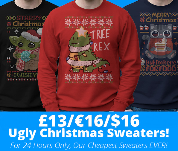 🎁🎄UGLY CHRISTMAS SWEATERS NOW ON SALE! £13/€16/16 for a LIMITED TIME!!! Qwertee